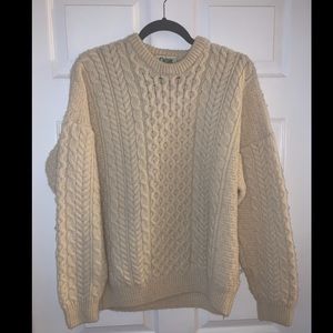 Irish wool cable knit sweater